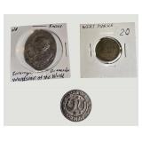 Vintage Token & Souvenir Coin Lot – Woodmen of the World, Wert Marre & Minnesota Mining