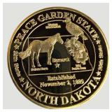 North Dakota Statehood Commemorative Medal Token 1889 – American Bison Design