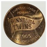 1965 Minnesota Twins American League Pennant Commemorative Medal Token