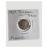 1937 France Telephone Token – République Française Téléphones
