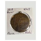 1918 World War I Peace Medal Pendant – WWI Commemorative Medal