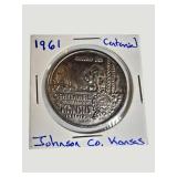 1961 Johnson County Kansas Centennial Commemorative Medal Token