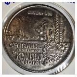 1961 Johnson County Kansas Centennial Commemorative Medal Token