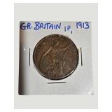 Vintage World Coin Collection Lot of 8 – Great Britain, Sweden & Early 1900s Coins