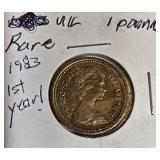 Vintage World Coin Collection Featuring Great Britain, India, Taiwan & More (1899–1984)