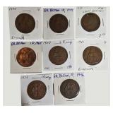 Vintage Great Britain Penny Collection (1936–1967) – 7 Historic British Coins