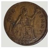 Vintage Great Britain Penny Collection (1936–1967) – 7 Historic British Coins