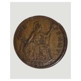 Vintage Great Britain Penny Collection (1936–1967) – 7 Historic British Coins