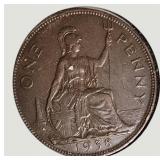 Vintage Great Britain Penny Collection (1936–1967) – 7 Historic British Coins
