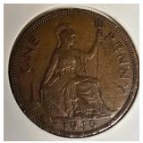 Vintage Great Britain Penny Collection (1936–1967) – 7 Historic British Coins
