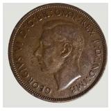 Vintage Great Britain Penny Coin Collection – 8 British Coins Featuring George V, George VI & Elizabeth II