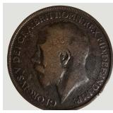 Vintage Great Britain Penny Coin Collection – 8 British Coins Featuring George V, George VI & Elizabeth II