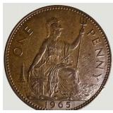 Vintage Great Britain Penny Coin Collection – 8 British Coins Featuring George V, George VI & Elizabeth II