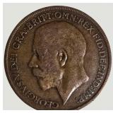 Vintage Great Britain Penny Coin Collection – 8 British Coins Featuring George V, George VI & Elizabeth II