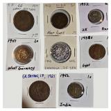 Vintage World Coin Collection (1912–1955) – Great Britain, India, Indonesia, Egypt & More