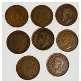 Vintage Great Britain Penny Collection – King George V & VI Coins