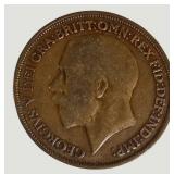 Vintage Great Britain Penny Collection – King George V & VI Coins