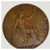 Vintage Great Britain Penny Collection – King George V & VI Coins