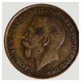 Vintage Great Britain Penny Collection – King George V & VI Coins