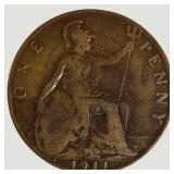 Vintage Great Britain Penny Collection – King George V & VI Coins