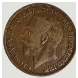 Vintage Great Britain Penny Collection – King George V & VI Coins