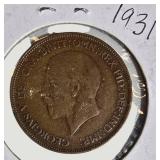 Vintage Great Britain Penny Collection – 1918–1947 Coin Lot