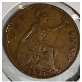 Vintage Great Britain Penny Collection – 1918–1947 Coin Lot