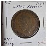 Rare Vintage Great Britain Penny Collection (1927–1947) – King George V & VI Coin Lot