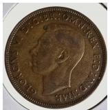 Rare Vintage Great Britain Penny Collection (1927–1947) – King George V & VI Coin Lot