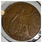 Rare Vintage Great Britain Penny Collection (1927–1947) – King George V & VI Coin Lot