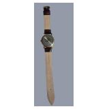 Gently Loved Eagle Coin Style Watch – Brown Leather Band – Classic Patriotic Design