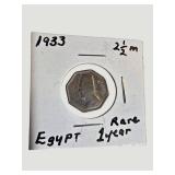 Vintage Egyptian Coin Collection – 1929, 1933 & 1944 Coins Including Silver