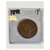 1848 Large Cent Coin – Early U.S. Copper One Cent