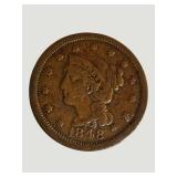 1848 Large Cent Coin – Early U.S. Copper One Cent