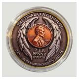 2025 'The Last Penny' Final Cent Tribute Commemorative Token – Colorized Collectible Round