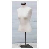 Female Mannequin Torso For Clothing Display or Sewing Artists. With Chrome Base
