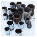Lot Of Mixed Set of 12-point, 17 Large Sizes Drive Sockets