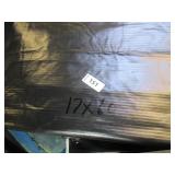 17′ x 60′ 9 oz. Black Vinyl Tarp w/ Advertisement – Reused Billboard – 9 mil Lightweight Duty - A Grade