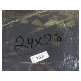 24′ x 28′ 9 oz. Black Vinyl Tarp w/ Advertisement – Reused Billboard – 9 mil Lightweight Duty - A Grade