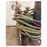 1 - Oxy Acetylene Welding Cart - Craftsman Regulators With Tanks, Hoses & Torch