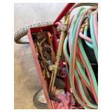 1 - Oxy Acetylene Welding Cart - Craftsman Regulators With Tanks, Hoses & Torch