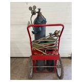 1 - Oxy Acetylene Welding Cart - Craftsman Regulators With Tanks, Hoses & Torch
