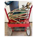 1 - Oxy Acetylene Welding Cart - Craftsman Regulators With Tanks, Hoses & Torch