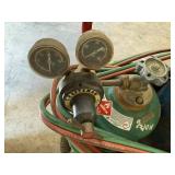 1 - Oxy Acetylene Welding Cart - Craftsman Regulators With Tanks, Hoses & Torch