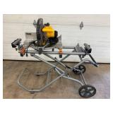 1 - Miter Saw - DeWalt DW715 12" Compound Miter Saw on Ridgid MS-UV Stand