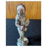Native American Figurines - Numbered Russ The First Americans Counting Group & Decorative Buffalo Head Pipe (Lot of 2)