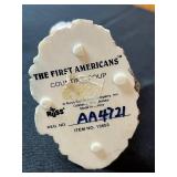Native American Figurines - Numbered Russ The First Americans Counting Group & Decorative Buffalo Head Pipe (Lot of 2)