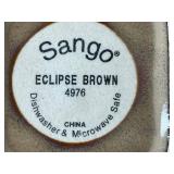 Square Dinner Plates - Sango Eclipse Brown 4976 (Lot of 7)