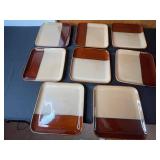 Square Dinner Plates - Sango Eclipse Brown 4976 (Lot of 8)