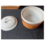 Serving Dish Set - Ceramic Wicker Basket Casseroles (Lot of 7)
